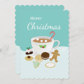 De koekjes van Kerstmis en hete chocolade Feestdagenkaart (Voorkant / Achterkant)