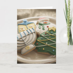 De koekjes van Kerstmis en van de Chanoeka op Feestdagen Kaart