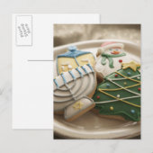 De koekjes van Kerstmis en van de Chanoeka op Feestdagenkaart (Voorkant / Achterkant)