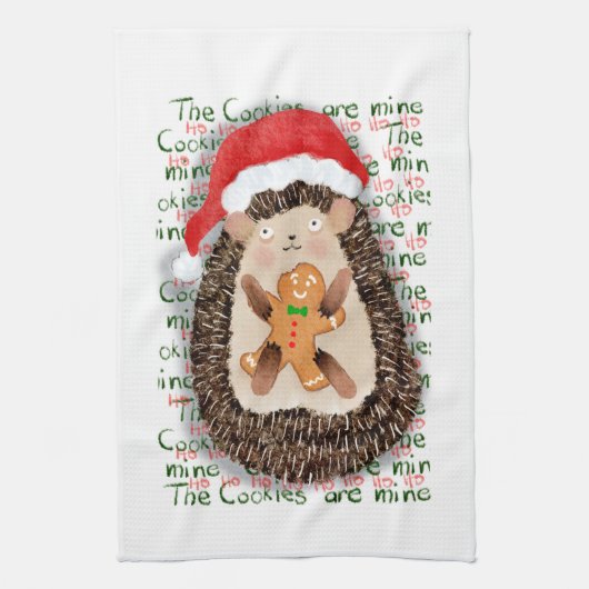 De koekjes zijn van mij, Kerst egel Theedoek (Verticaal)