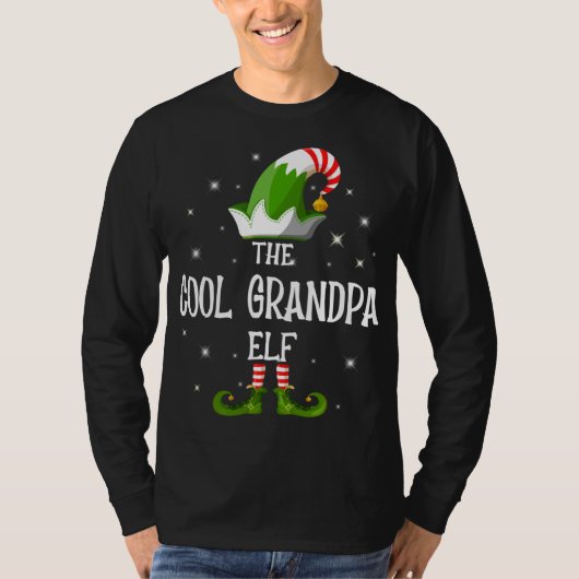 De Koel opa Elf familie komt met Kerstmis overeen T-shirt (Voorkant)