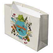 de koele add tekst camping party groot cadeauzakje (Achterkant Gekanteld)