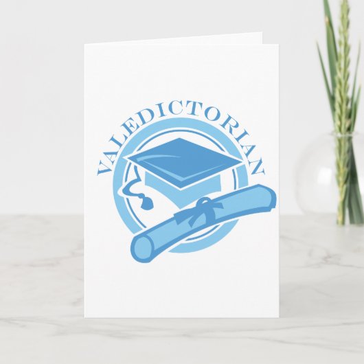 De koele Blauwe AfscheidsGift van Afstuderen Kaart (Voorkant)