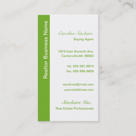 De koele Groene Visitekaartjes van de Makelaar in (Voorkant)
