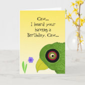 De koele Groeten van de Verjaardag van de Papegaai Kaart (Gele Bloem)