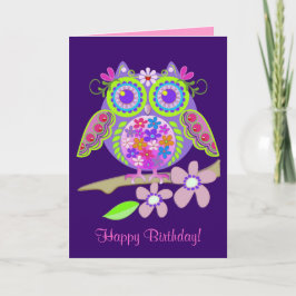 De koele kaart van de Verjaardag van de Uil van