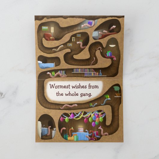 De koele Kaart van de Verjaardag van de Worm (Binnen)