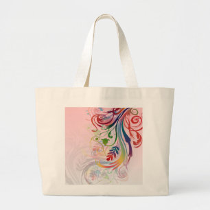 De koele kleurrijke de zomerkleuren wervelt grote tote bag