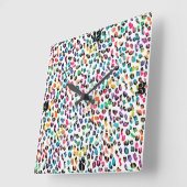 De koele kleurrijke girly trendy dierlijke druk vierkante klok (Hoek)