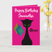 De koele medio-eeuw-Moderne Gepersonaliseerde Kaart (Gele Bloem)