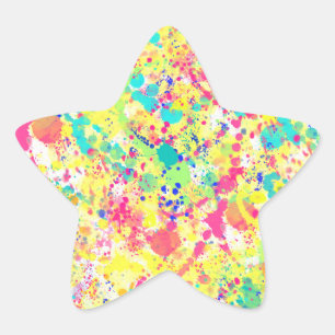 De koele trendy waterverf ploetert abstract art. ster sticker