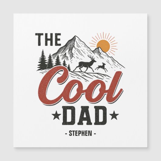 De koele vader - Rustic Mountain and Deer Design (Voorkant)