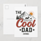 De koele vader - Rustic Mountain and Deer Design Briefkaart (Voorkant / Achterkant)