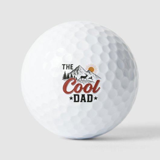 De koele vader - Rustic Mountain and Deer Design Golfballen (Voorkant)