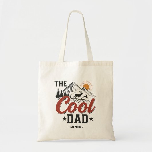 De koele vader - Rustic Mountain and Deer Design Tote Bag (Voorkant)