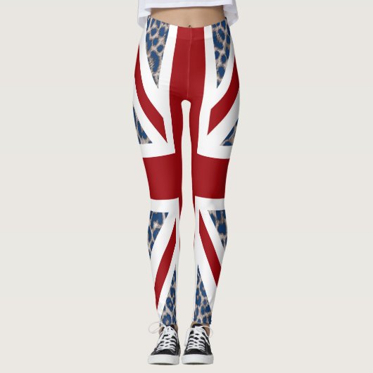 De koele Vlag van de Luipaard van Union Jack Leggings (Voorkant)