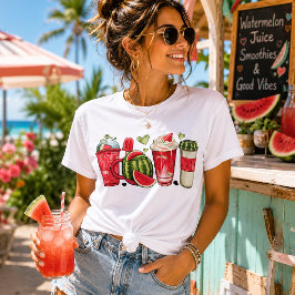 De koele zoete smaak van watermeloenen in de zomer Tri-Blend shirt