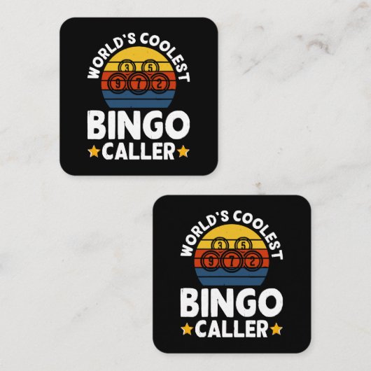 De koelste Bingo van de wereld Bezoeker Vierkante Visitekaartje (Voorkant / Achterkant)