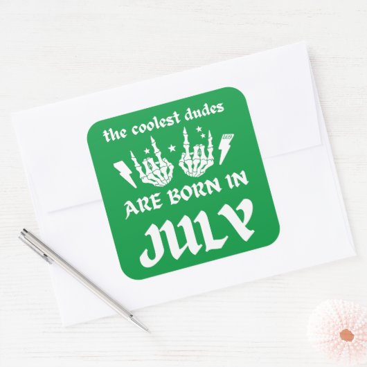 DE KOELSTE DRUIDEN WORDEN GEBOREN IN JULI VIERKANTE STICKER (Envelop)