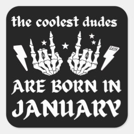 DE KOELSTE DUIDEN WORDEN GEBOREN OP JANUARI VIERKANTE STICKER