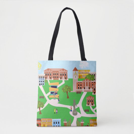 De koelste illustratie van het campuscollege tote bag (Voorkant)