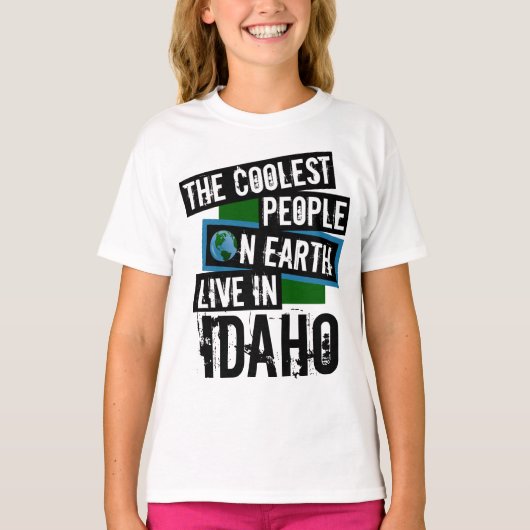 De koelste mensen op aarde leven in Idaho T-shirt (Voorkant)