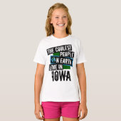 De koelste mensen op aarde leven in Iowa T-shirt (Voorkant volledig)
