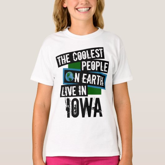 De koelste mensen op aarde leven in Iowa T-shirt (Voorkant)