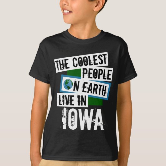 De koelste mensen op aarde leven in Iowa T-shirt (Voorkant)