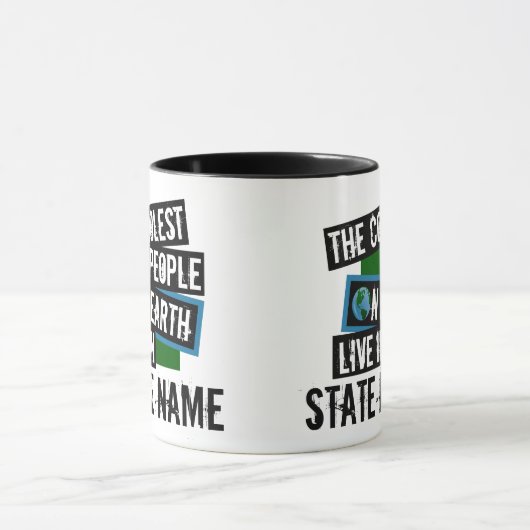 De koelste mensen op aarde leven in jouw staat mok (Midden)