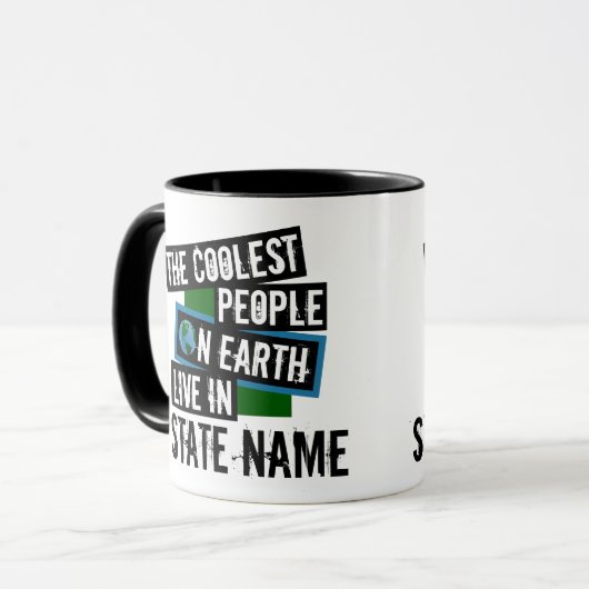 De koelste mensen op aarde leven in jouw staat mok (Voorkant links)