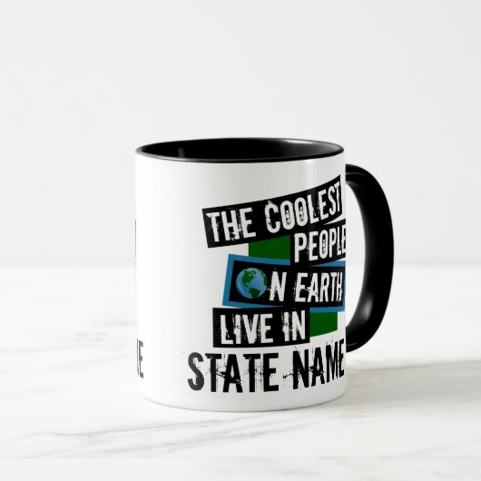 De koelste mensen op aarde leven in jouw staat mok (Voorkant rechts)