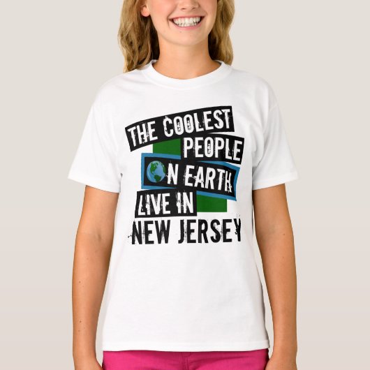 De koelste mensen op aarde leven in New Jersey T-shirt (Voorkant)