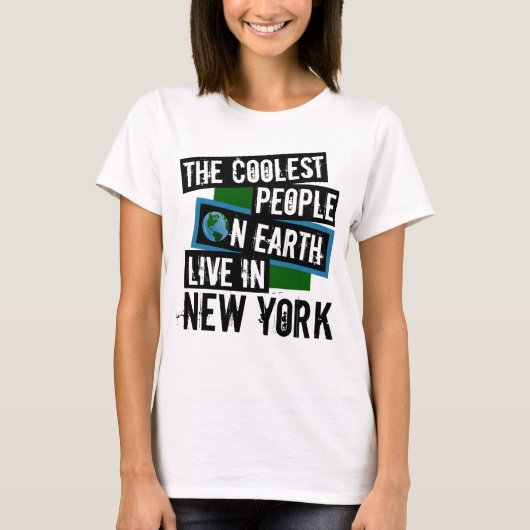 De koelste mensen op aarde leven in New York T-shirt (Voorkant)