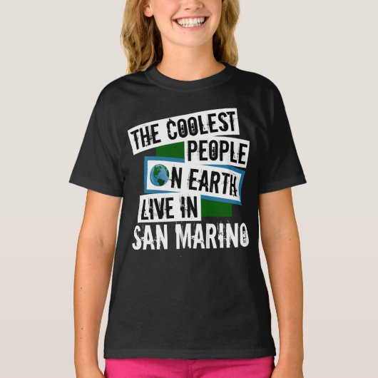 De koelste mensen op aarde leven in San Marino T-shirt (Voorkant)