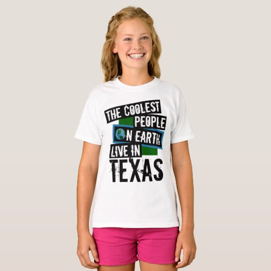 De koelste mensen op aarde leven in Texas T-shirt (Voorkant volledig)