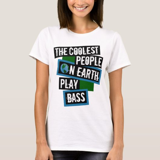 De Koelste Mensen op Aarde Spelen Bas T-shirt (Voorkant)