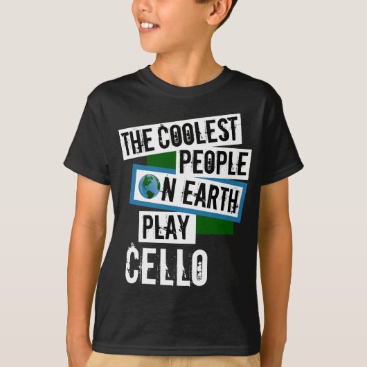 De koelste mensen op aarde spelen Cello T-shirt (Voorkant)