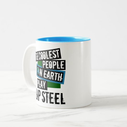 De koelste mensen op aarde spelen lap Staal Tweekleurige Koffiemok (Voorkant links)