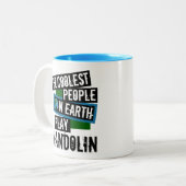 De koelste mensen op aarde spelen Mandolin Tweekleurige Koffiemok (Voorkant links)