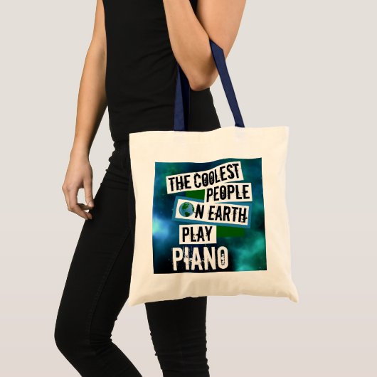 De koelste mensen op aarde spelen piano tote bag (Voorkant (product))