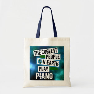 De koelste mensen op aarde spelen piano tote bag