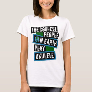De Koelste Mensen op Aarde Spelen Ukulele T-shirt