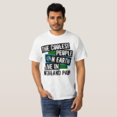 De koelste mensen op aarde wonen in het Highland P T-shirt (Voorkant volledig)