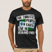 De koelste mensen op aarde wonen in het Highland P T-shirt (Voorkant)