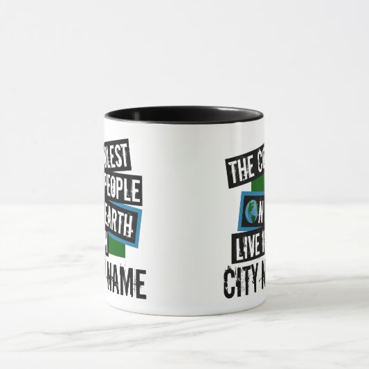 De koelste mensen op aarde wonen in jouw stad mok (Midden)