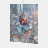 De Koelste Science-Fiction Kerstman Glas Ornament (Voorkant links)