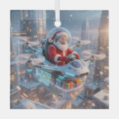 De Koelste Science-Fiction Kerstman Glas Ornament (Voorkant)