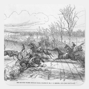 De koets van de Stapel van de Nieuwhaven Pagnel Vierkante Sticker