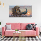 De koets voorbij de grens canvas afdruk (Insitu (Woonkamer))